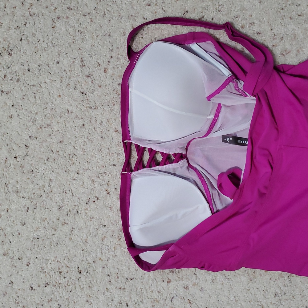 Pink Ruched Swim Top - Picture 6 of 6